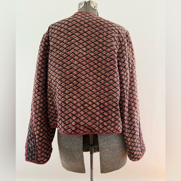 Vintage Adini Indian Block Print Quilted Jacket - Picture 3 of 15